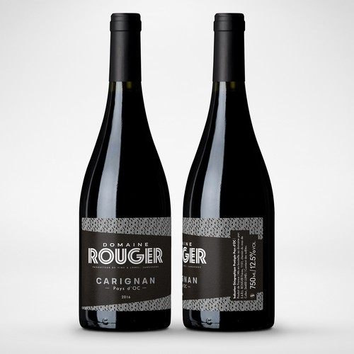 Typographic label with the title 'Bold & typographic wine label'