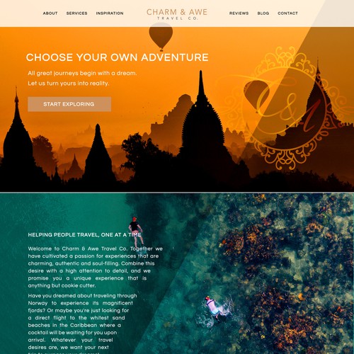 Travel agency website with the title 'Striking web page design for a luxury travel agency'