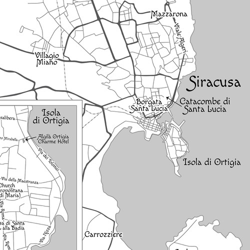 Retro artwork with the title 'Map for a historical mystery novel.'