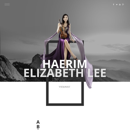 Black and white website with the title 'Violinist webdesign'