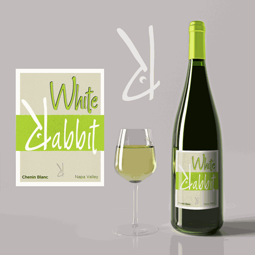 Green label with the title 'Creative Wine Label'