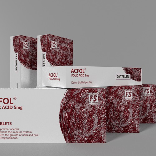 Abstract packaging with the title 'ACFOL'