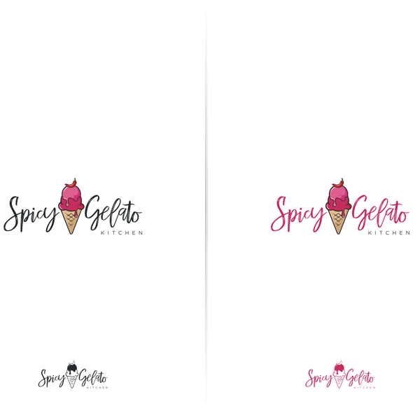 Spicy logo with the title 'Logo Concept for Spicy Gelato Kitchen'