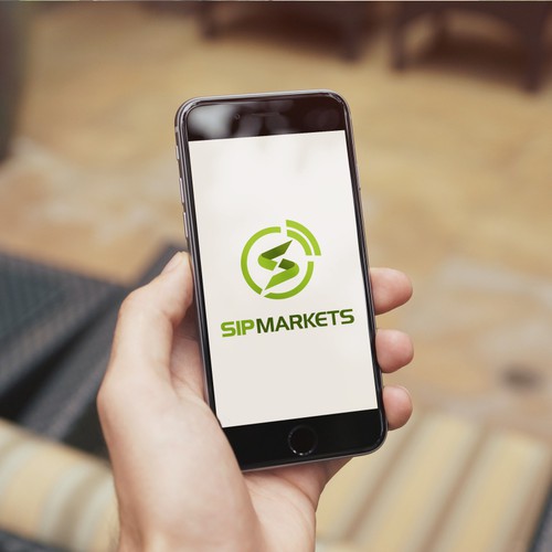 Phone logo with the title 'LOGO for a market place or exchange for phone calls and other services related to the VOIP industry'