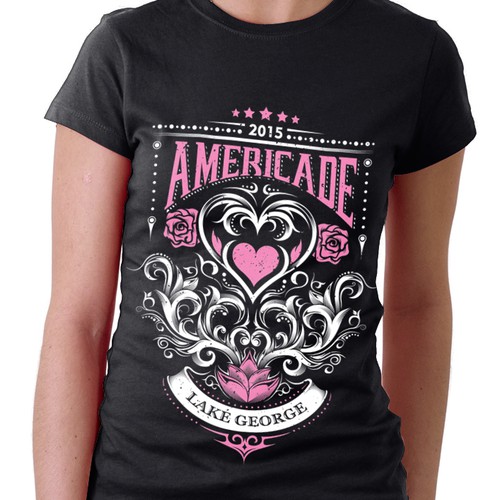 Detailed t-shirt with the title 'Americade t-shirt '