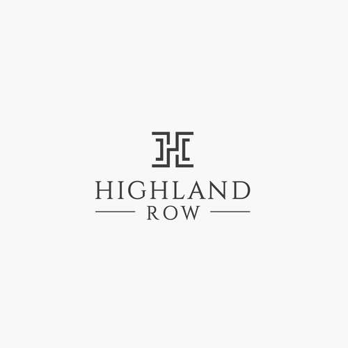 H design with the title 'Highland Row Logo'
