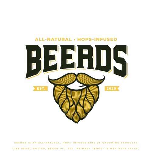 Men design with the title 'BEERDS'