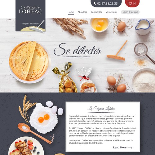 Food website with the title 'CREPERIE LOHEAC'