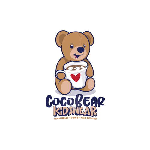 Marshmallow logo with the title 'Classic-chic teddy bear design for children's and maternity boutique'