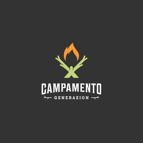 Camp logo with the title 'concept of bonfire'
