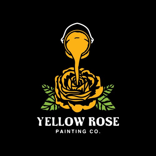Arts logo with the title 'yellow rose painting co.'