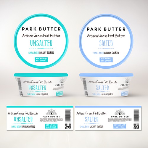 Butter label with the title 'Product label design butter flavored'