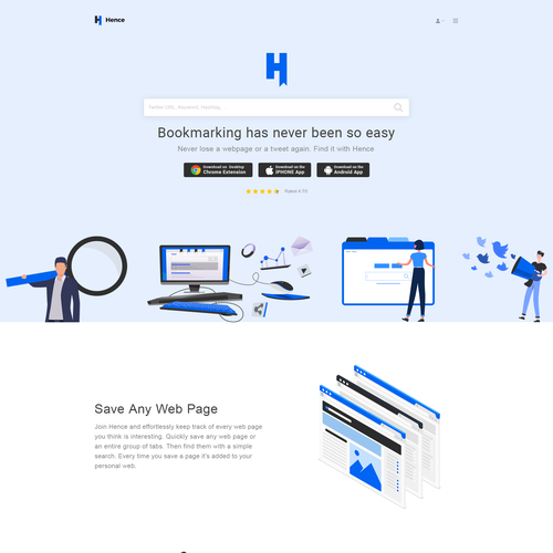 3D website with the title 'Hence'