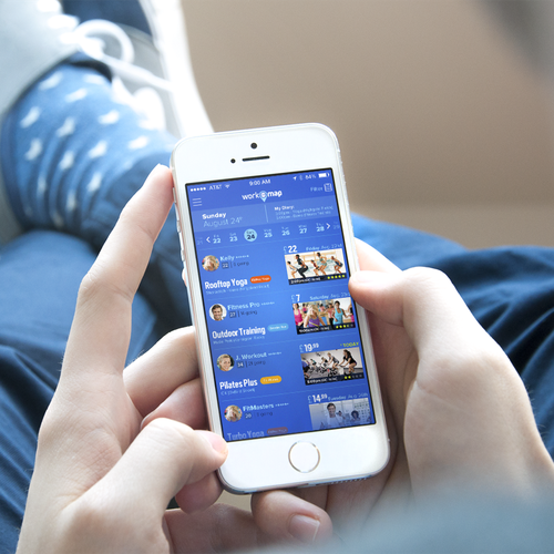 Workout design with the title 'WorkOmap App (Winning Design)'