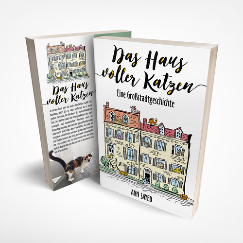 Cat book cover with the title 'Das Haus voller Katzen'