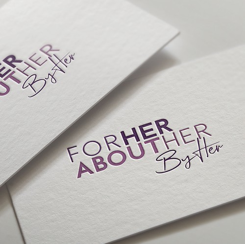 Internet brand with the title 'Logo For: Her About Her By Her'