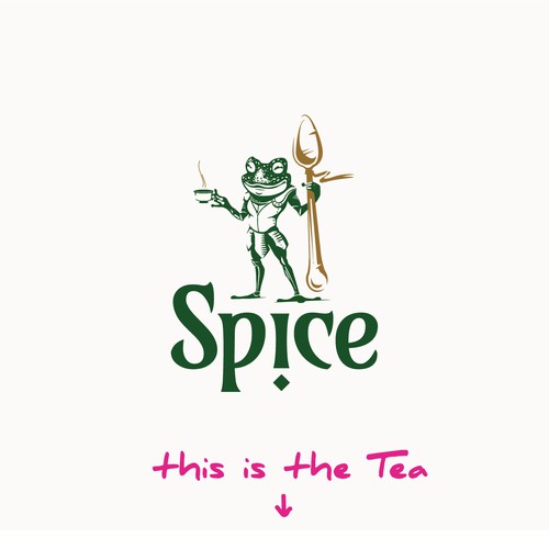 Frog design with the title 'Brand identity design for Spice'