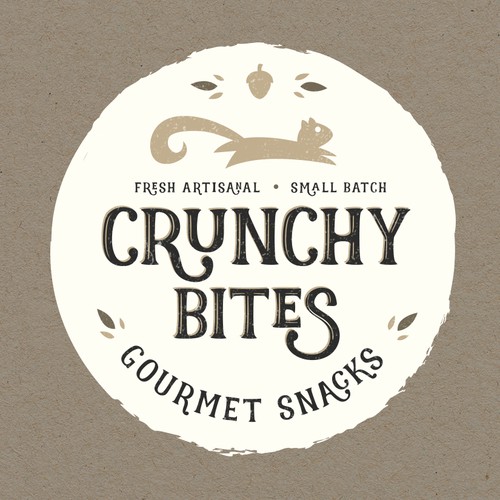 Craft label with the title 'Crunchy Bites Label'