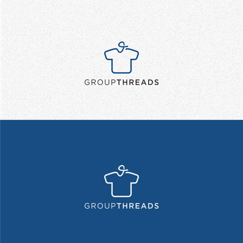 Shirt logo with the title 'GroupThreads Logo Design'