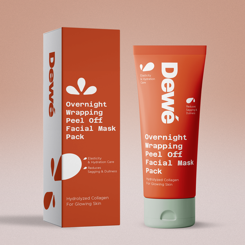 Skin care design with the title 'Packaging and Design for Dewe Skin Brand'
