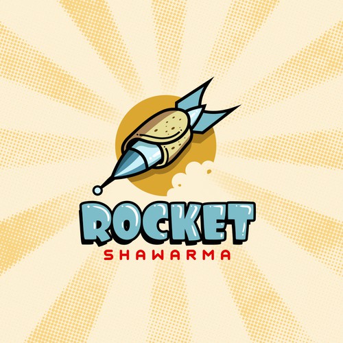 Comic logo with the title 'Rocket logo concept.'
