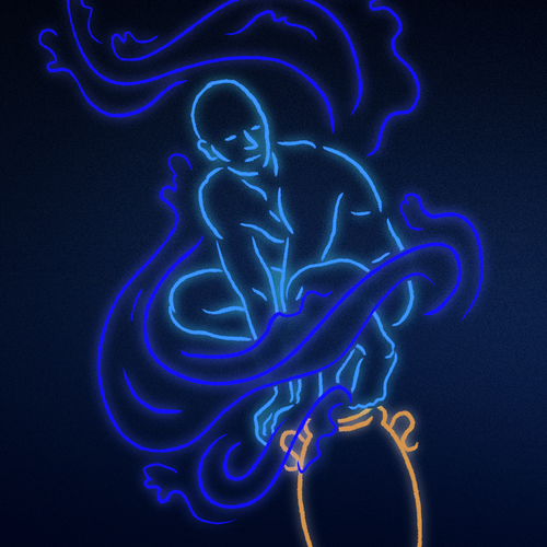 Sign artwork with the title 'Illustrate Aquarius sign'