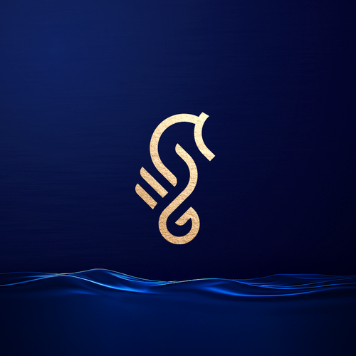 Sea logo with the title 'Seahorse logo'