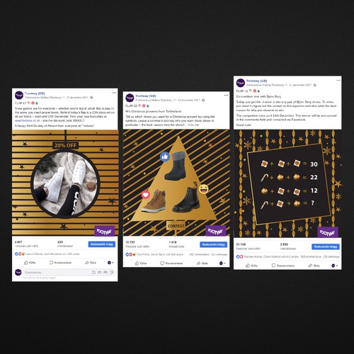 Footwear design with the title 'Facebook ad campaign'