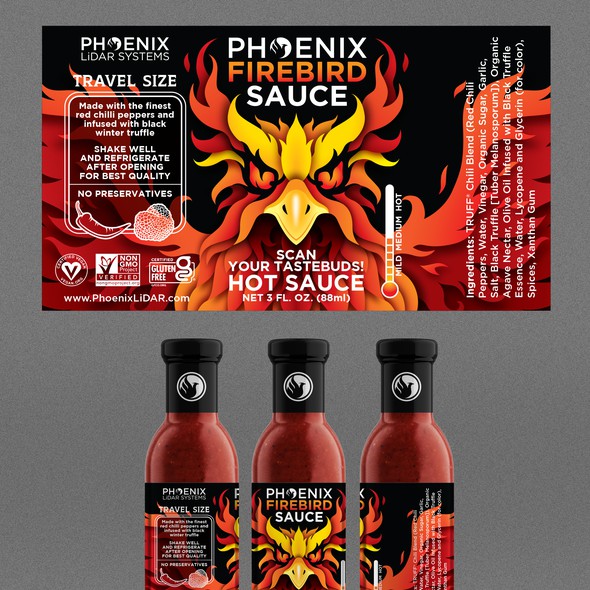 Hot sauce label with the title 'Hot Sauce Label Design'