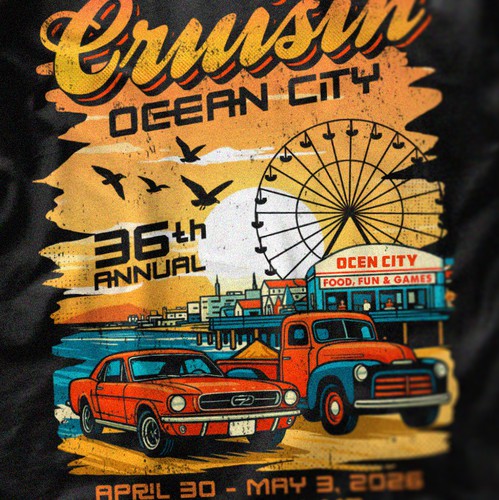 Design with the title 'Ocean City'