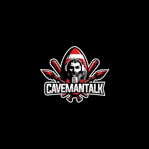 Caveman design with the title 'emblem logo concept for cavemantalk'