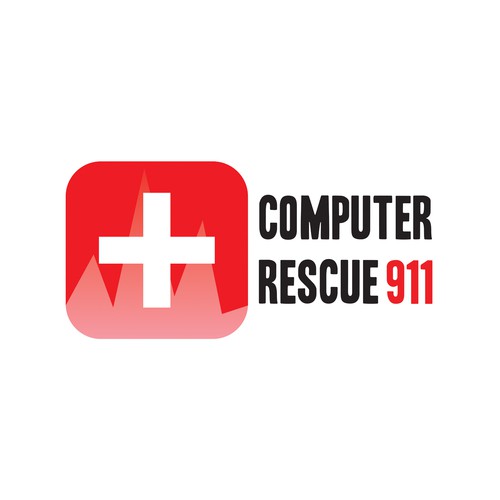 Rescue logo with the title 'Redesign of logo for Computer Rescue 911'