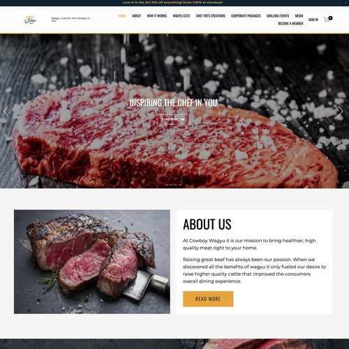 SEO design with the title 'Cowboy Wagyu E-Commerce & SEO'