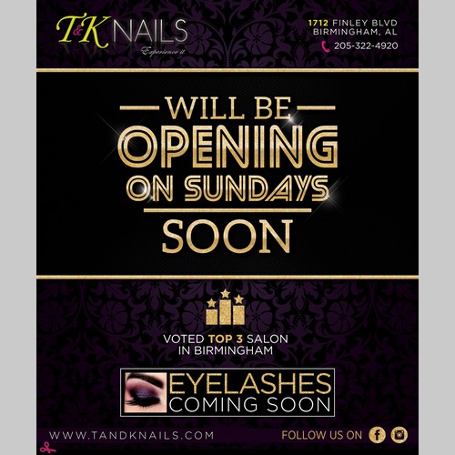 Nail design with the title 'Flyer Design for T&K Nails '