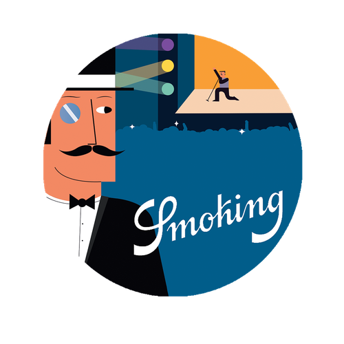Style illustration with the title 'Mr. Smocking rebranding'