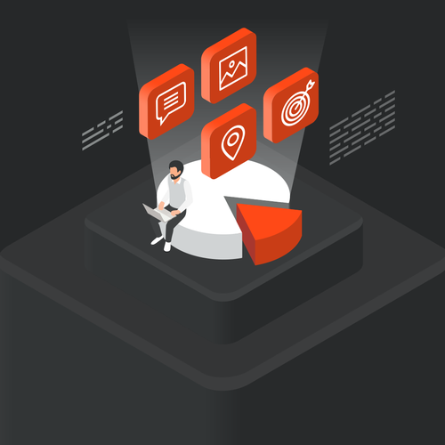 Marketing illustration with the title 'Website illustrations for tech startup'