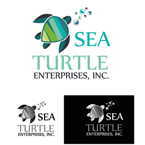Turtle logo with the title 'Create a Logo for a company who's legacy will help endangered Sea Turtles.'