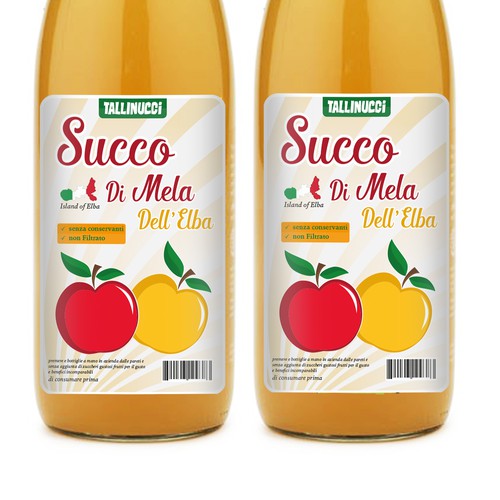 Fresh label with the title 'Apple juice'