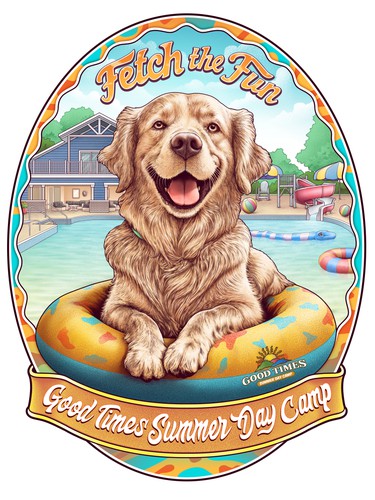 Design with the title 'GOOD TIMES Sumer Day Camp'