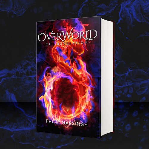 Fire book cover with the title 'Fantasy Novel Book Cover about clashing worlds'