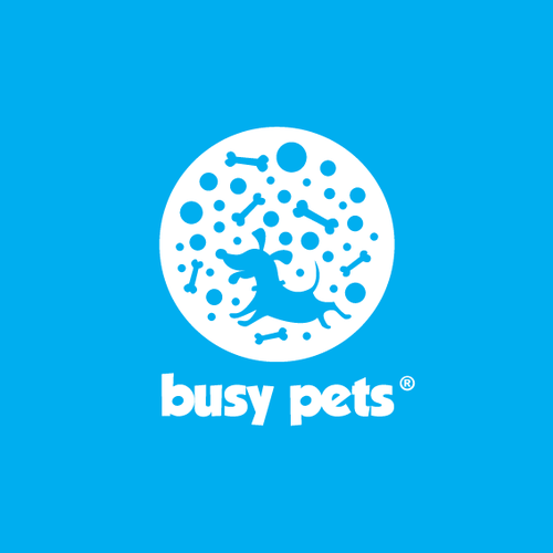 Pet care logo with the title 'Busy Pets'
