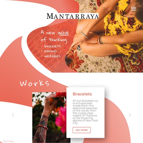 Energy website with the title 'Mantarraya - "A new wave of thinking" jewellery'