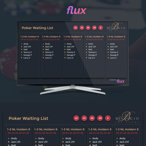 Poker design with the title 'Design for Poker Waiting List Screen'