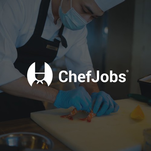 Chef logo with the title 'Negative Space Design for ChefJobs, a chef recruitment platform'