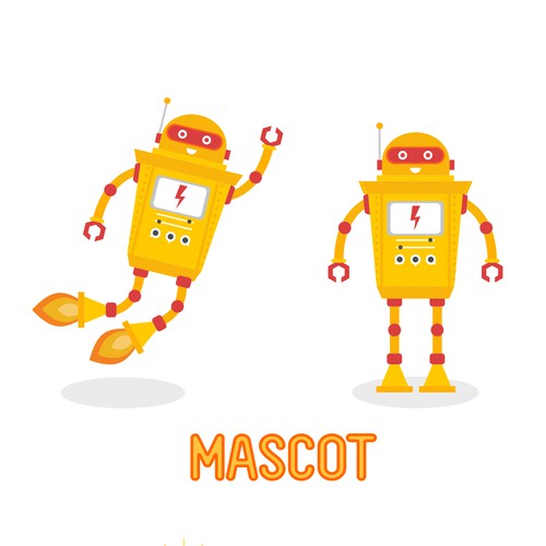 Machine illustration with the title 'robot mascot'