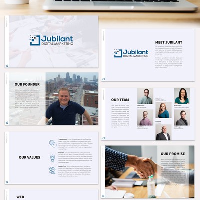 Professional and modern presentation template for a Marketing Agency