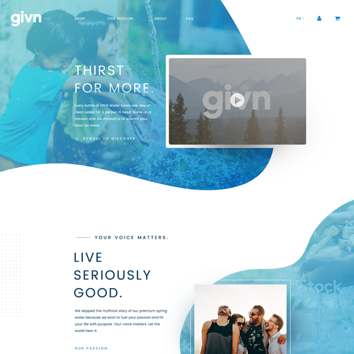 Charity website with the title 'Web design for a consumer goods company.'