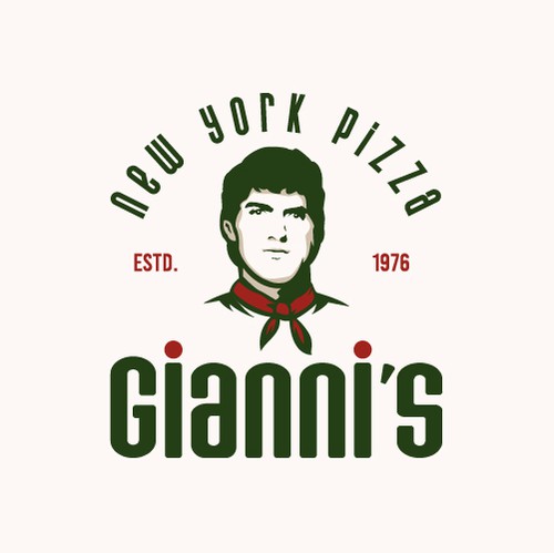 Pizza design with the title 'Vintage Style Logo for New York Pizza'