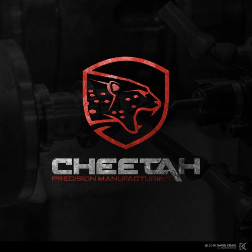 Cheetah design with the title 'CHEETAH Precision Manufacturing'