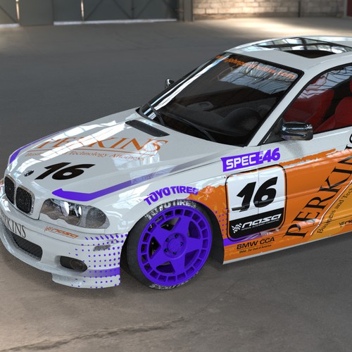 BMW design with the title 'Car wrap - law firm - racing car'